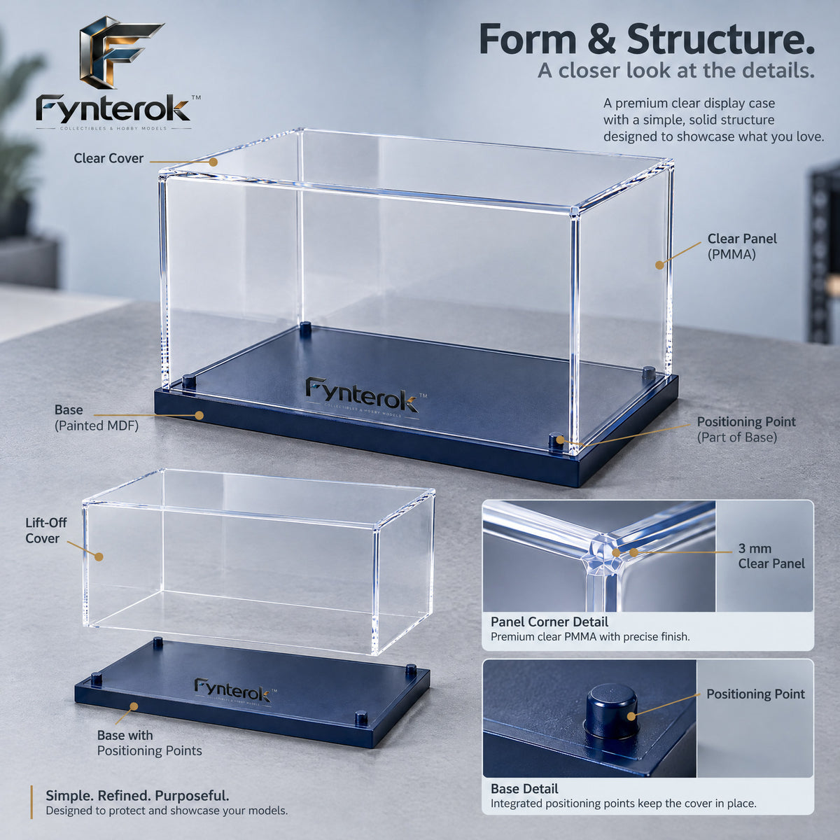 Fynterok™ ClearView Display Case – Transparent Protective Showcase Box for Model Collections, Crafts, Figures & Creative Displays