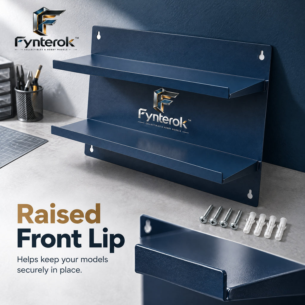 Fynterok™ WallMount Display Shelf – Creative Wall Showcase Rack for Miniature Models, Collectibles, Crafts & Decorative Displays