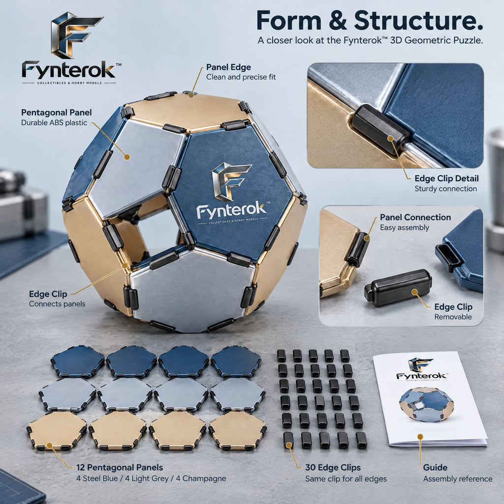 Fynterok™ 3D Vision Puzzle Kit – Creative Three-Dimensional Assembly Puzzle for Hobbyists, Collectors, Students & Family Activities