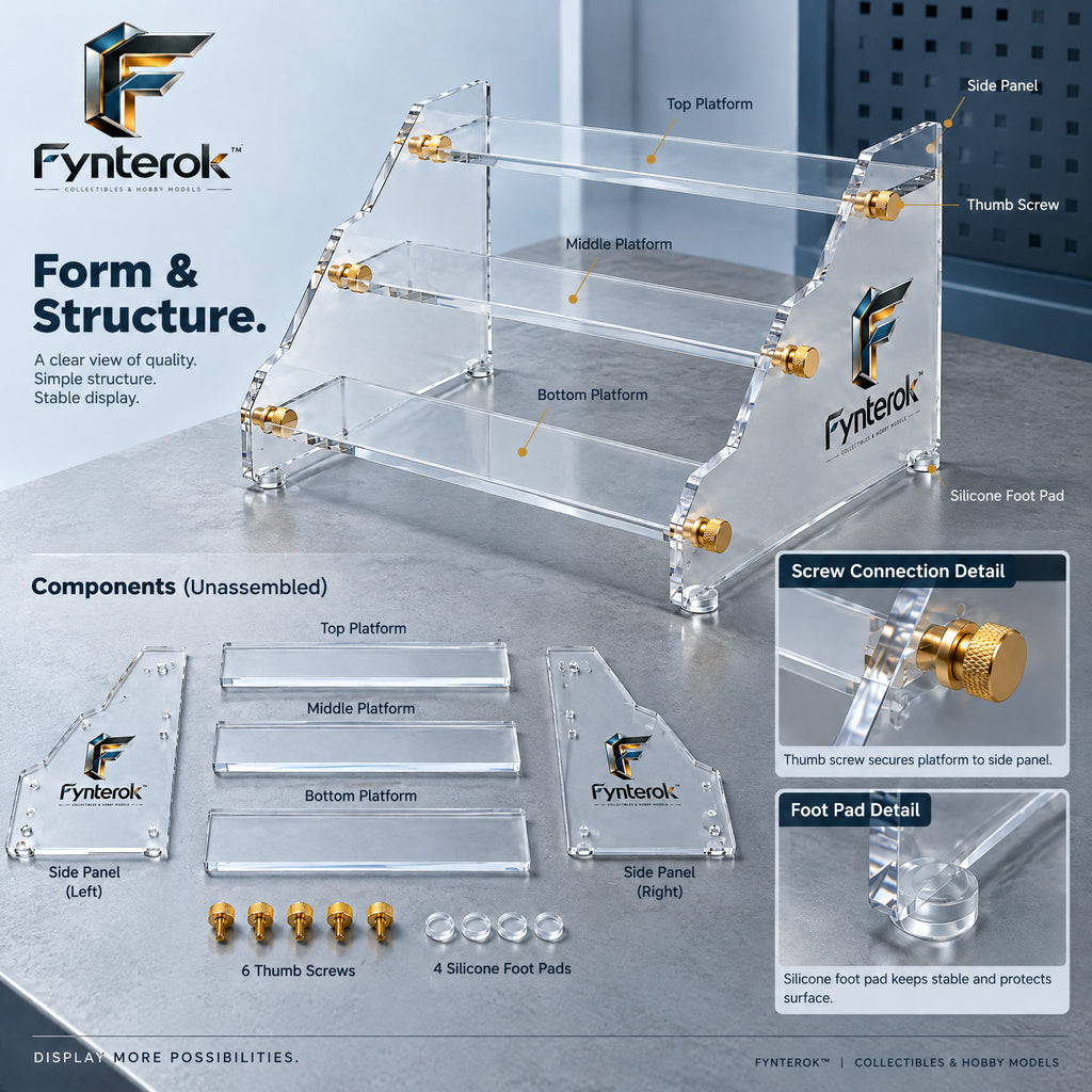 Fynterok™ FigureSpace Display Shelf – Premium Collectible Display Rack for Anime Figures, Mini Models, Statues & Creative Collections