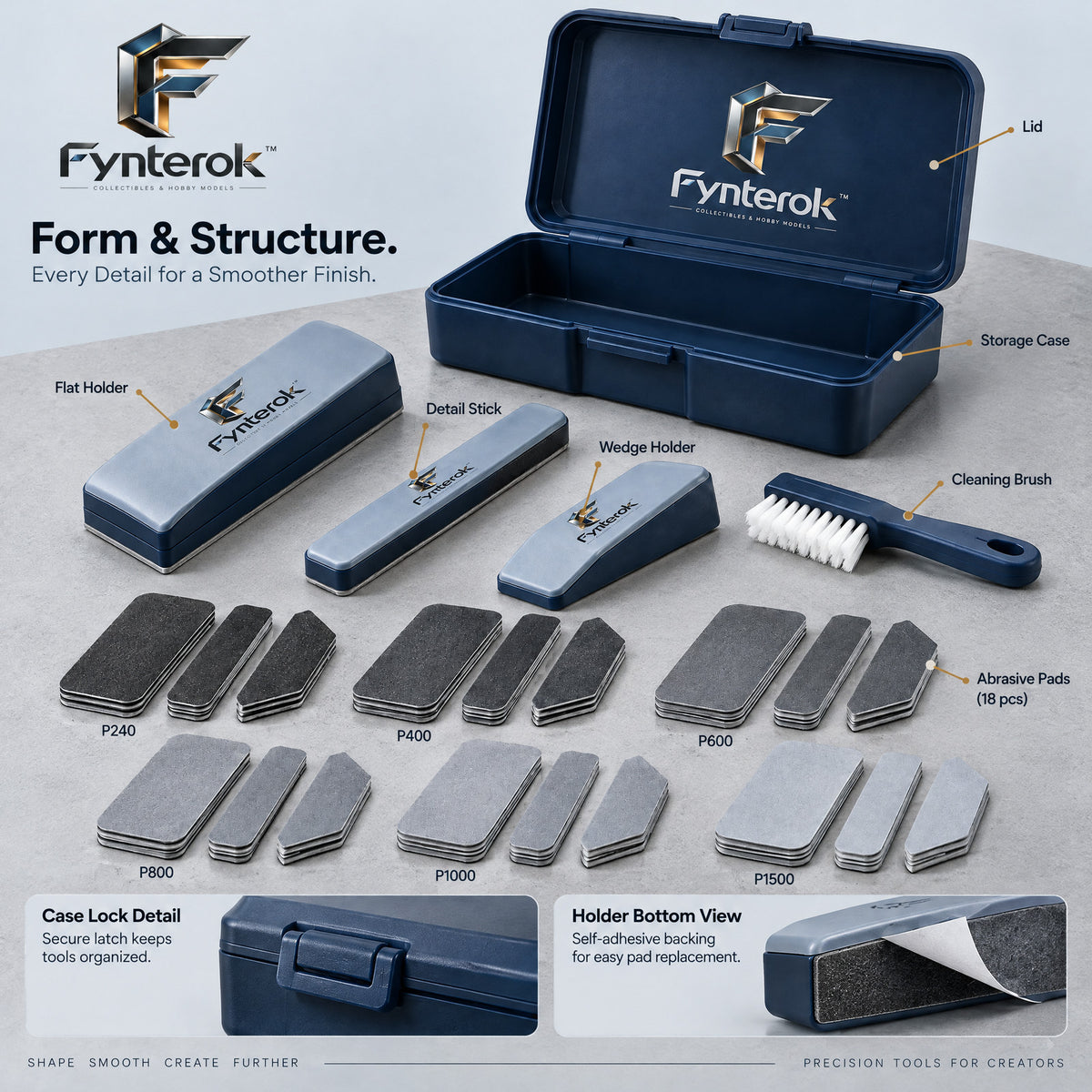 Fynterok™ SurfacePro Model Finishing Kit – Precision Sanding Tools for Model Building, Crafting, Miniatures & Creative Projects